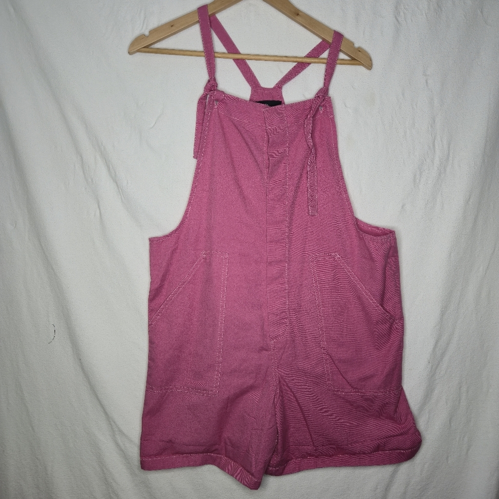 NWT Jordache Pink Romper With Adjustable Tie Shoulder Straps Size Medium